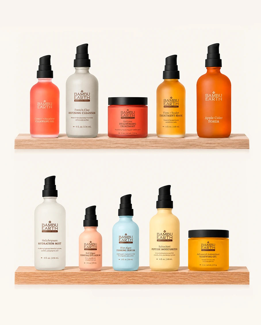 Firming Ritual treatment package: ten back bar skincare products