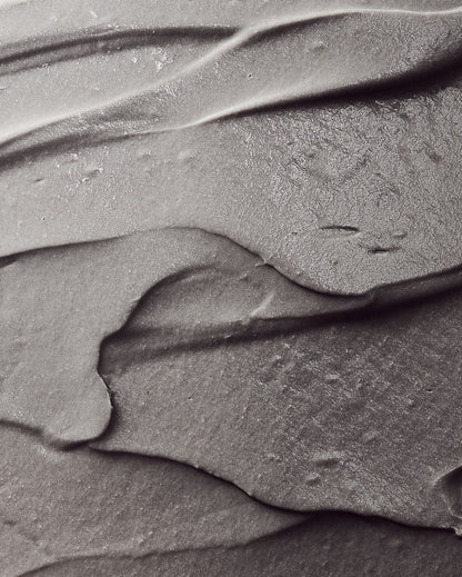 Close-up of the mineral-rich grey cleansing cream texture