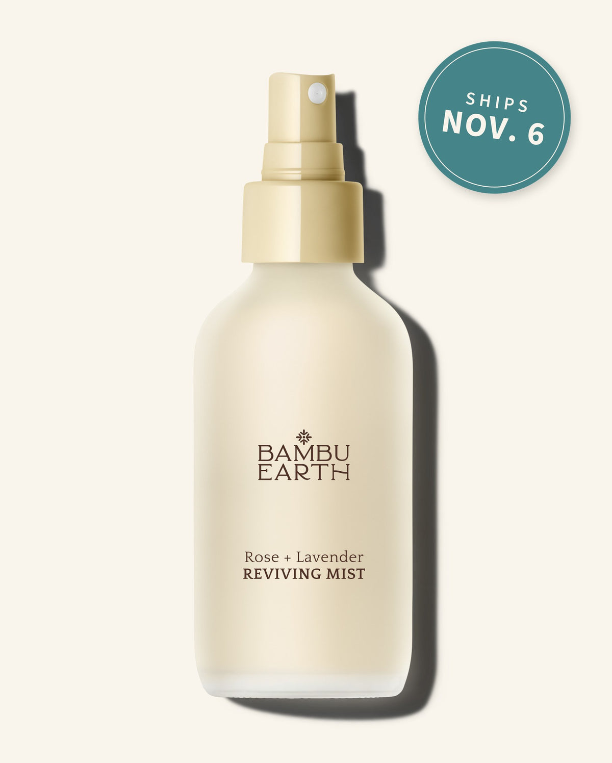 Rose + Lavender Reviving Mist 4 oz frosted glass spray bottle — ships Nov. 6