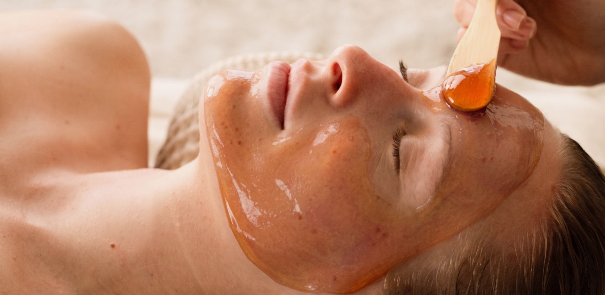 Enzyme mask application in treatment room